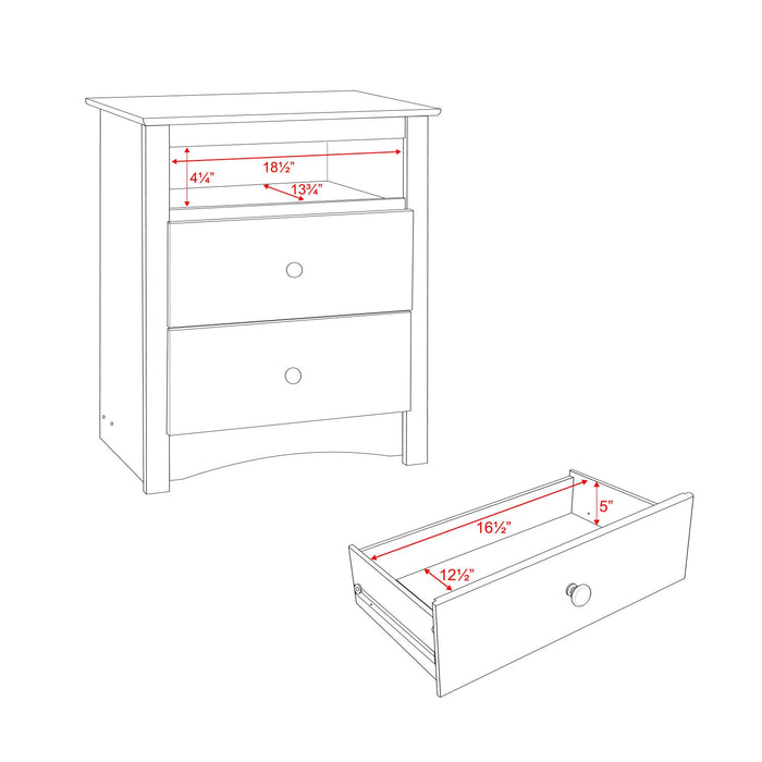 Sonoma 2-Drawer Nightstand - Washed Black