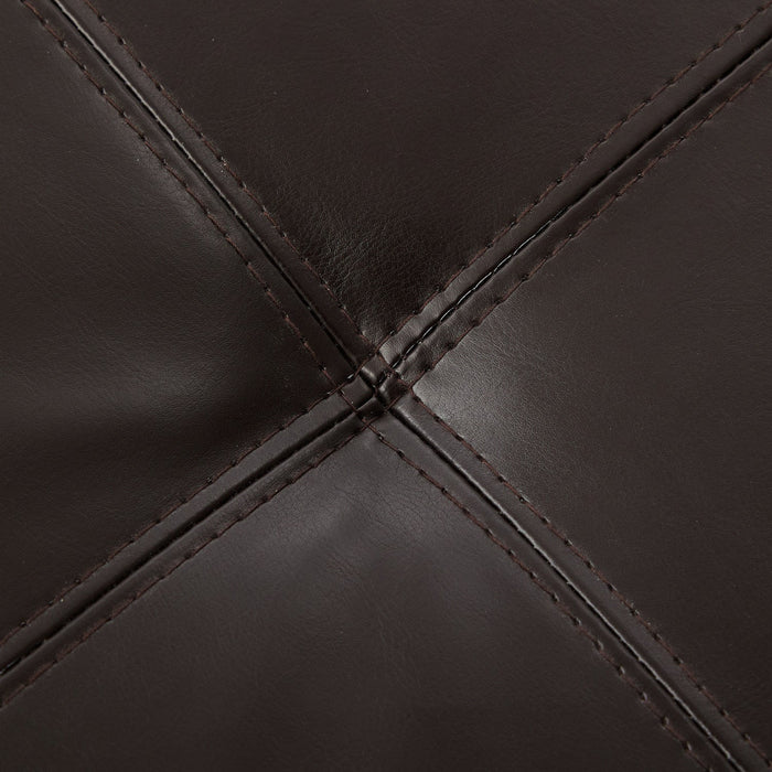 Liam 34.25\" Large Square Faux Leather Ottoman Coffee Table with Storage,Chocolate  