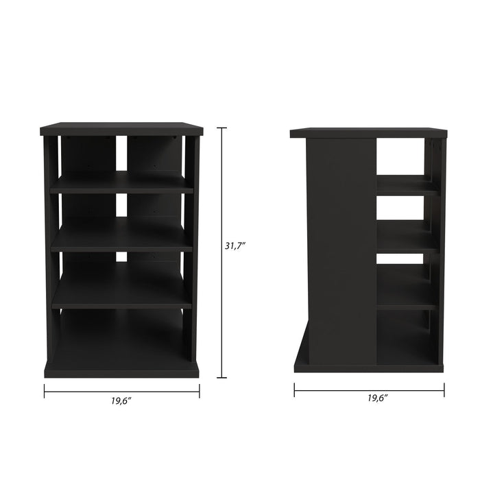 Nordika Jasper 4-Shelf Audio Tower Bookcase - Black