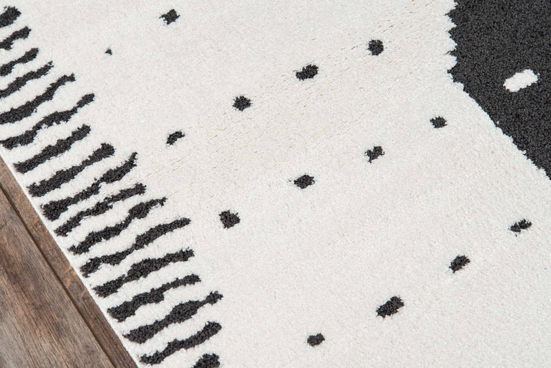 Lyra Contemporary 7'6\" x 9'6\" Area Rug in Ivory Indoor Area Rug 