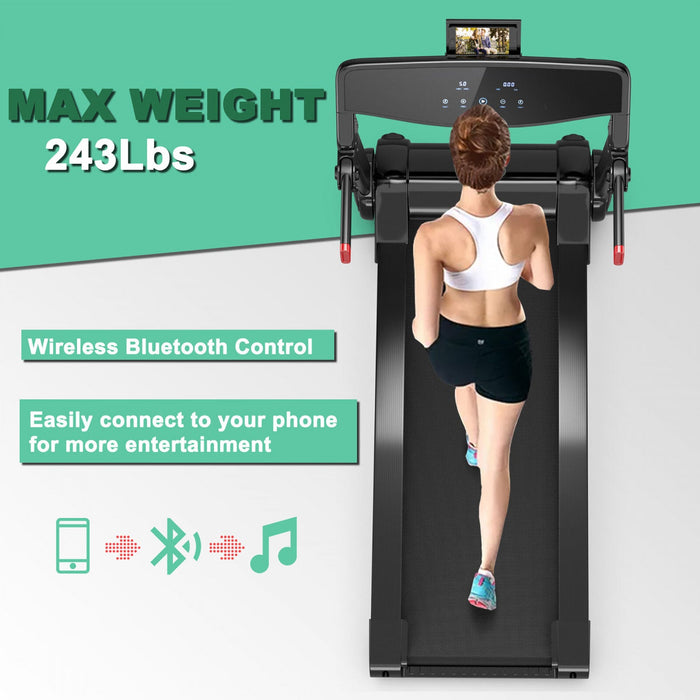 Superfit 3hp Folding Electric Treadmill Running Machine W/ Speaker Red