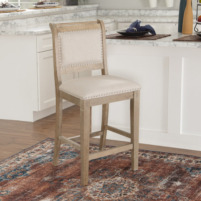 Emmy Fabric Counter-Height Stool - Grey