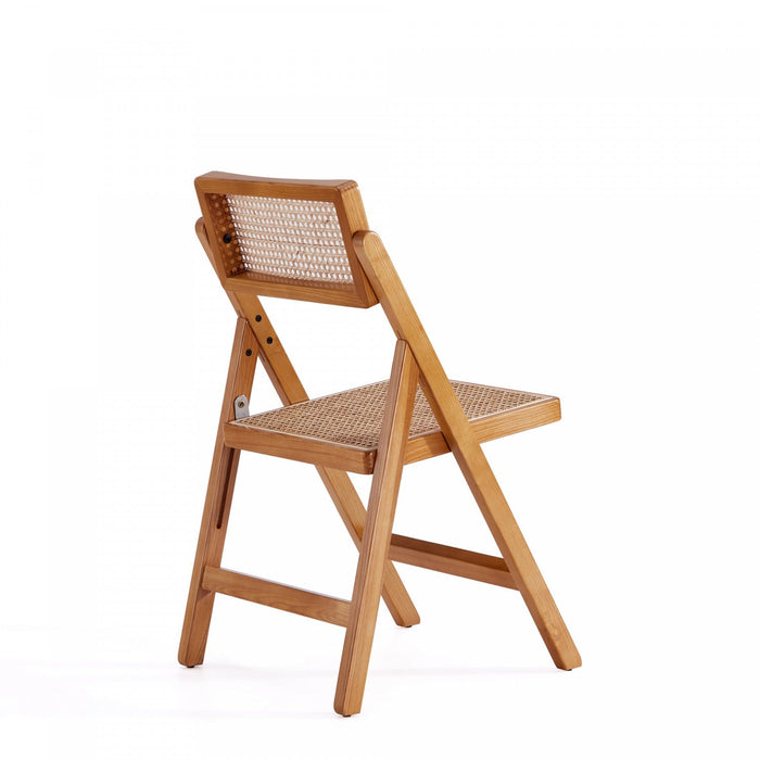 Pullman Industry Chic Wood Folding Chair in Natural - Set of 4 Dining Chair 