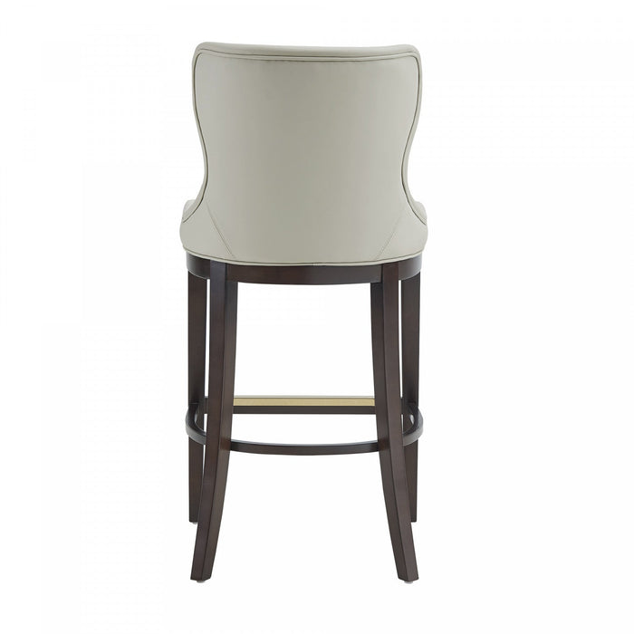 Blair Modern Wood Upholstered Barstool in Stone - Set of 2 Bar Stool 