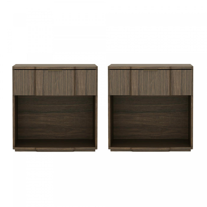 Clive Mid-Century Modern 22\" Nightstand in Walnut (1-Drawer) 