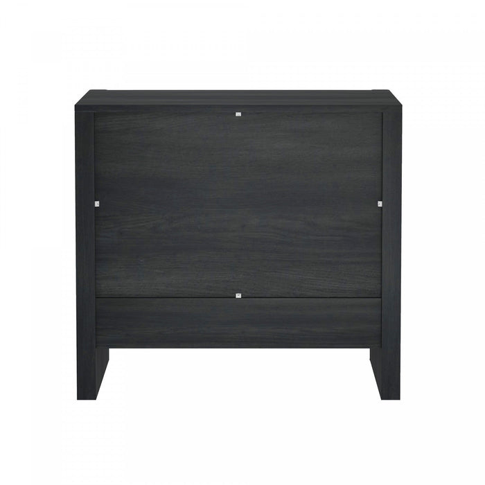 Linda Modern 24\" Nightstand in Charcoal Gray (2-Drawer) 