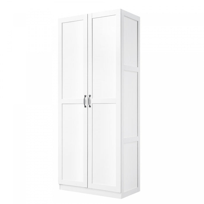 Hopkins Modern 2-Piece Wardrobe Closet in White Armoire 