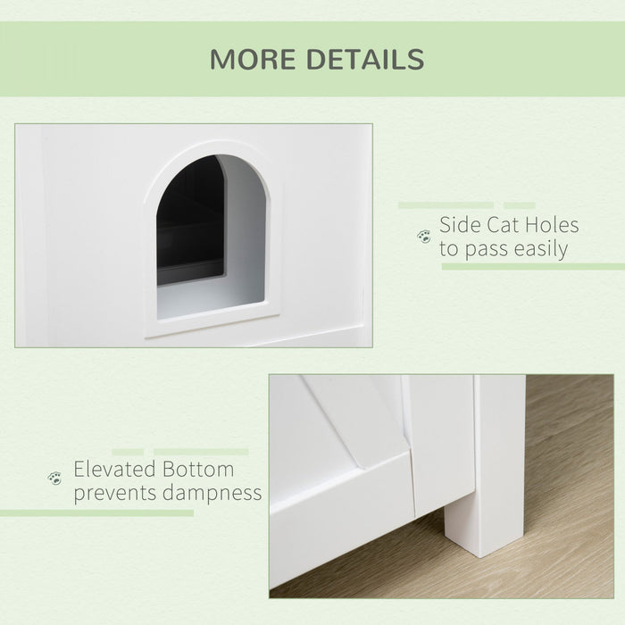 Pawhut Cat Litter Box Enclosure With Openable Top, Cat Washroom Storage Side Table With Double Doors