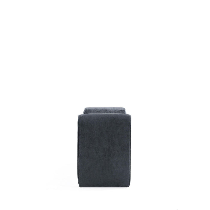 Concord Modern Glam Chenille Accent Bench in Black 