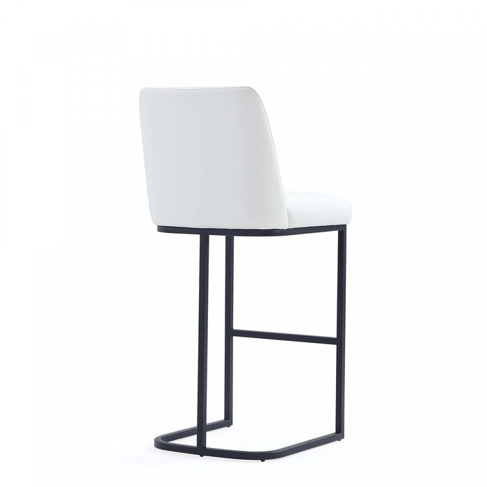 Serena Modern Metal Upholstered Barstool in White - Set of 2 Bar Stool 