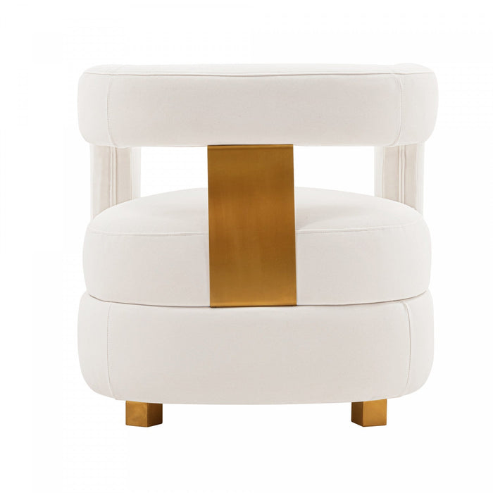 Amirah Modern Velvet Lounge Chair in White - Set of 2 