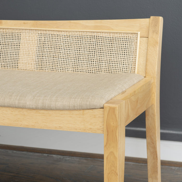 Bauer Fabric Cane Bench - Natural