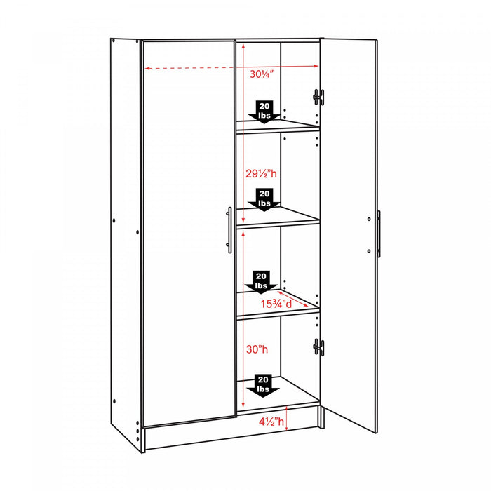 Elite 32\" Storage Cabinet - Espresso