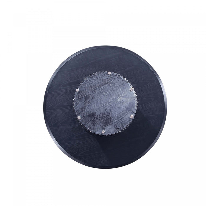 Hathaway Modern Industry Chic 47\" Round Dining Table in Black 