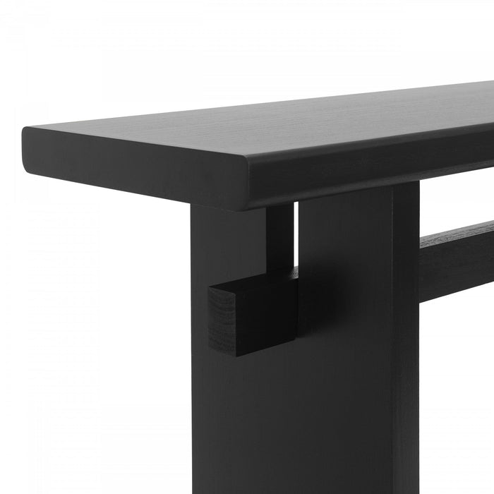 Emma 59.25\" Farmhouse Style Sofa Table for Entryway - Black 