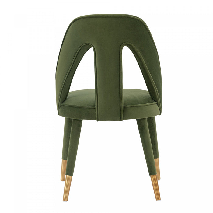 Neda Modern Upholstered Velvet Dining Chair in Olive Green - Set of 2 
