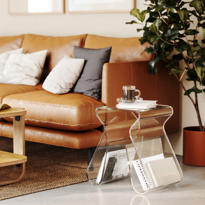 Umbra Modern Acrylic Magino Magazine Rack End Table