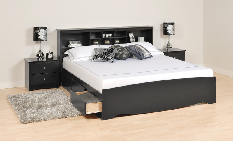 King Bookcase Headboard - Black