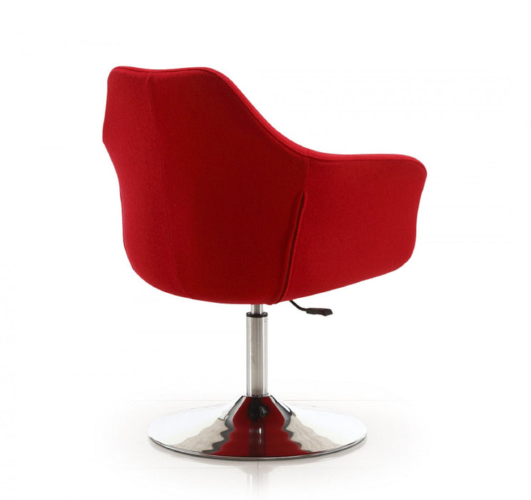Kinsey Modern Wool Blend Swivel Lounge Chair in Red - Set of 2 Accent Chair 
