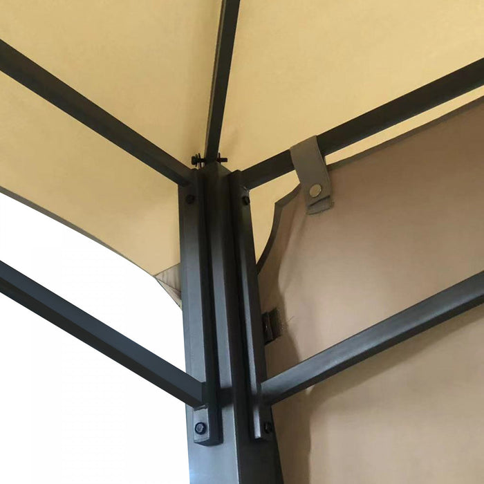 Outsunny 10' X 10' Patio Gazebo With Expandable Side Awnings, Outdoor Canopy Shelter With Double Ven