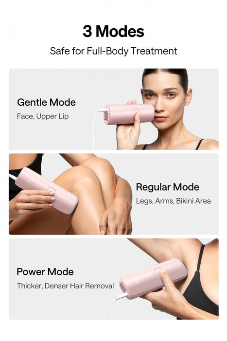 Ulike Air 3 IPL Hair Removal Device with Sapphire Ice-Cooling - Painless At-Home Laser - Pink