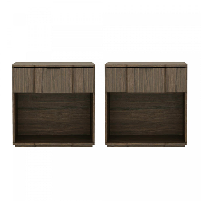 Clive Mid-Century Modern 22\" Nightstand in Walnut (1-Drawer) 