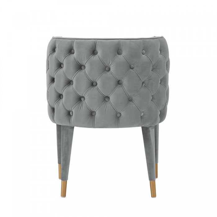 Maya Modern Velvet Dining Chair in Gray - Set of 2 