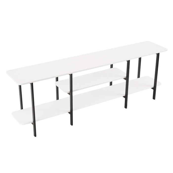 Celine Contemporary Modern 71\" Console Table in White (3-Shelf) 