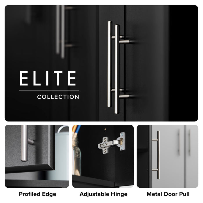 Elite Deep Storage Cabinet with Fixed & Adjustable Shelves - Black
