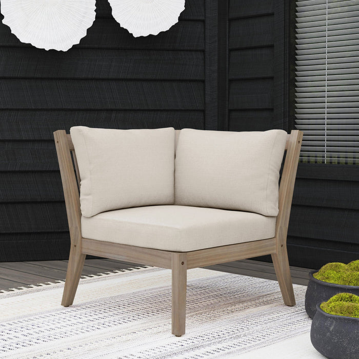 Teagon Outdoor Corner Patio Chair Patio - Natural Beige