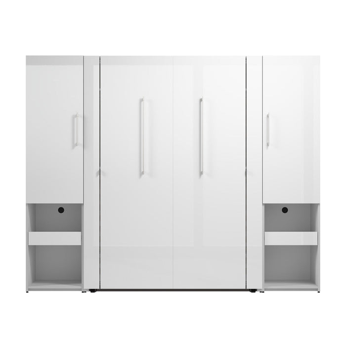 Bestar Avalon Full Murphy Bed & Storage Cabinets with Pull-Out Shelf (101 W)