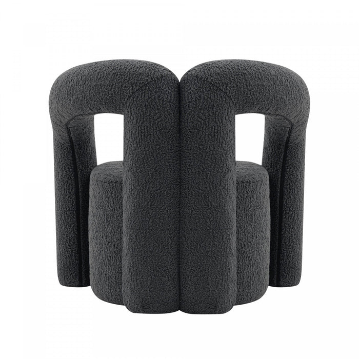 Darian Modern Boucle Lounge Chair in Black - Set of 2 