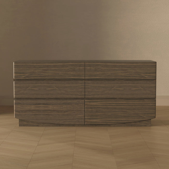Ardea Contemporary 72\" Dresser in Walnut (6-Drawer) 