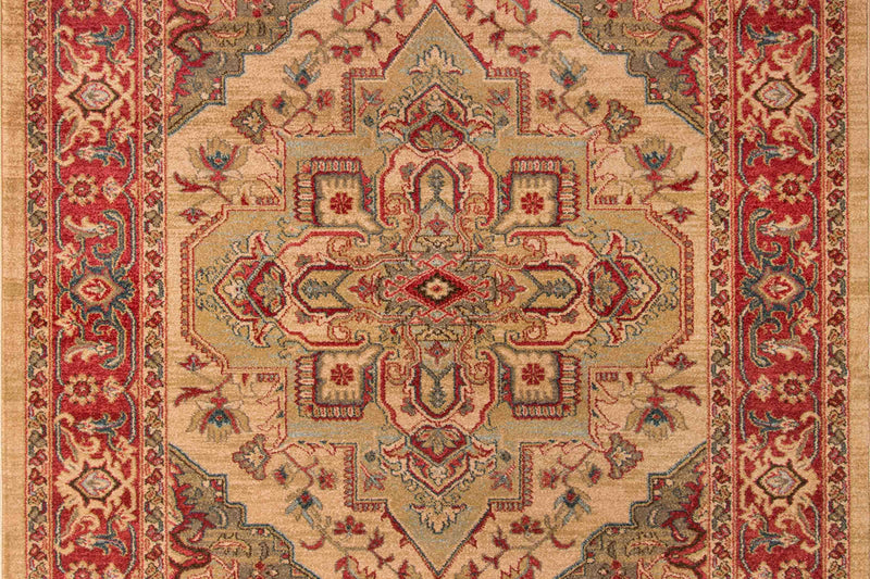 Lux Traditional 9'3\" x 12'6\" Area Rug in Ivory Indoor Area Rug 