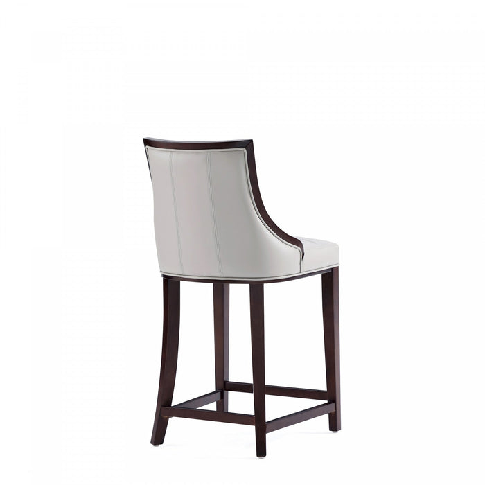 Fifth Avenue Traditional Wood Upholstered Counter Stool in Light Gray - Set of 3 