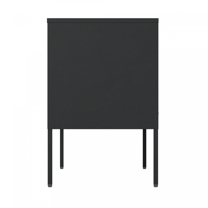 Ava Modern 24\" Metal Accent Cabinet in Black 