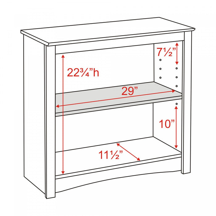 Two-Shelf Bookcase - Espresso