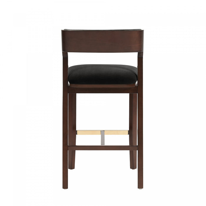 Patricia Modern Wood Upholstered Barstool in Black Bar Stool 