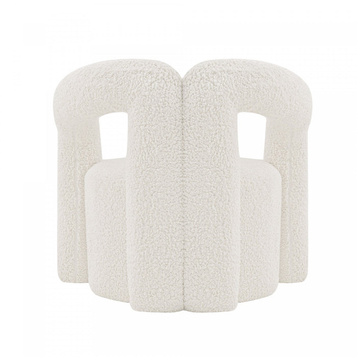 Darian Modern Boucle Lounge Chair in White - Set of 2 