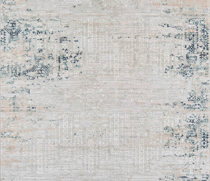 Amber Traditional 7'9\" x 9'10\" Area Rug in Grey Indoor Area Rug 