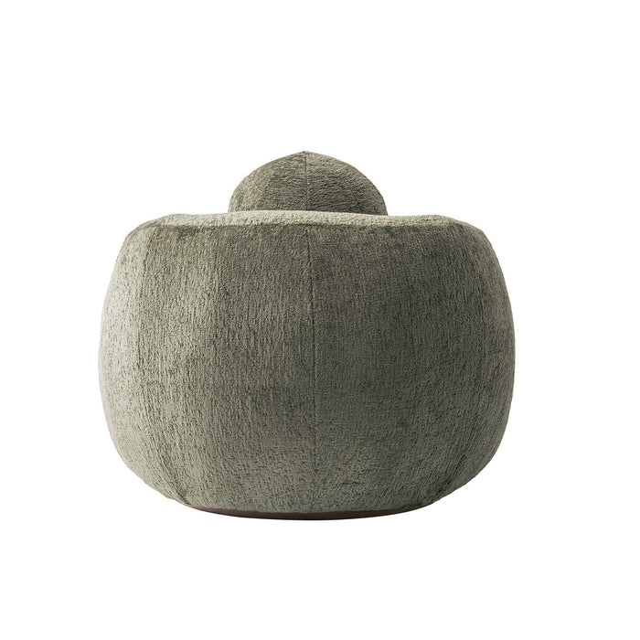 Tribeca Mid-Century Modern Chenille Lounge Chair in Olive Green 