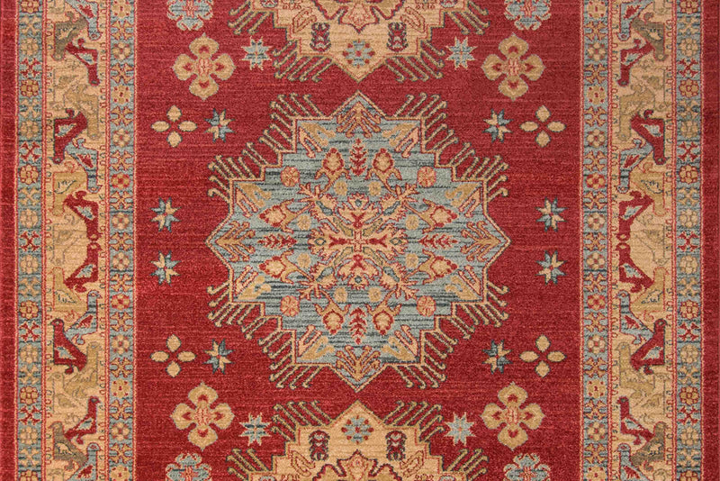 Mila Traditional 7'10\" x 9'10\" Area Rug in Red Indoor Area Rug 