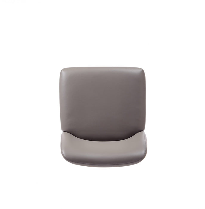 Serena Modern Metal Vegan Leather Dining Chair in Taupe - Set of 2 