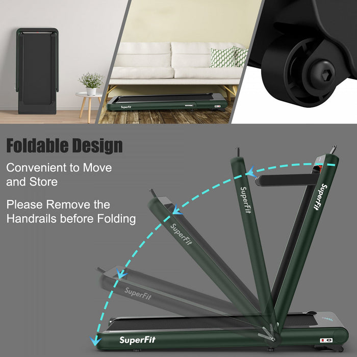 Superfit 4.75hp 2 In 1 Folding Home Treadmill With Remote App Control