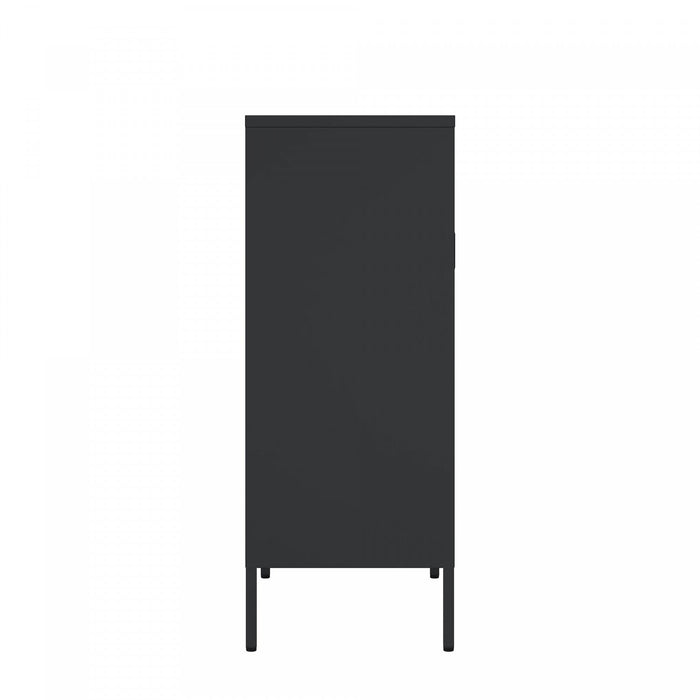 Amelia Modern 32\" Metal Accent Cabinet in Black 