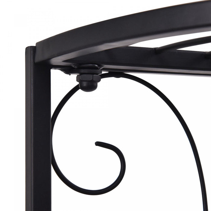 Costway 3 Tier Floral Corner Plant Stand Metal Flower Pot Rack Stair Display Ladder