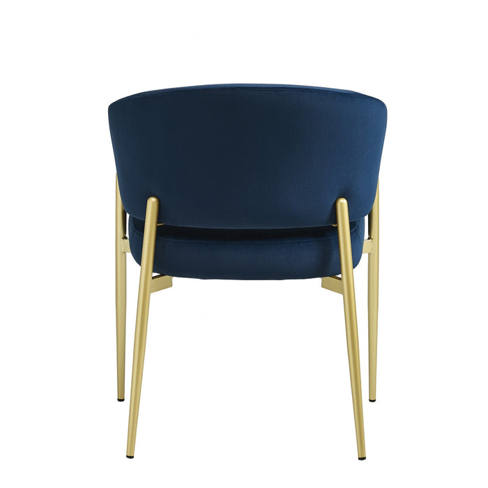 Jessie Modern Dining Chairs Set Of 2 With Upholstered Fabric Side Chairs And Metal Frame,blue 