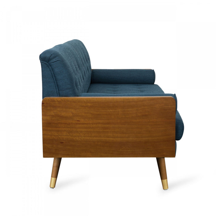 Aidan 3-seater Tufted Fabric Sofa With Foam Cushions - Navy Blue 