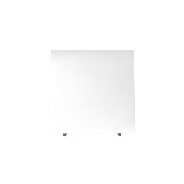 Manhattan Comfort Utopia 19.84\" High Square End Table with Splayed Wooden Legs - White Gloss