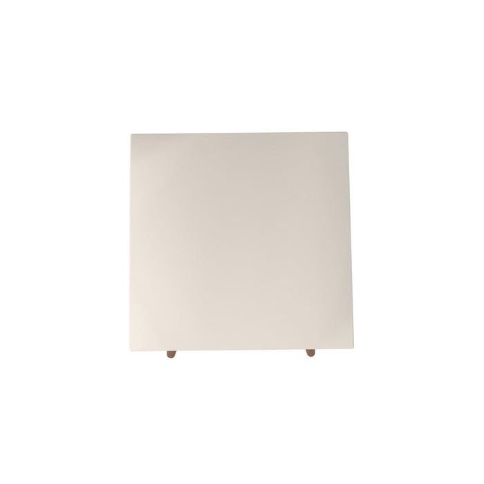 Manhattan Comfort Utopia 19.84\" High Square End Table with Splayed Wooden Legs - Off White & Maple Cream
